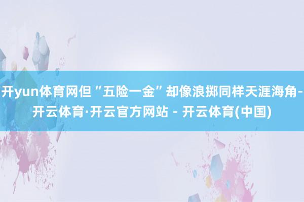 开yun体育网但“五险一金”却像浪掷同样天涯海角-开云体育·开云官方网站 - 开云体育(中国)