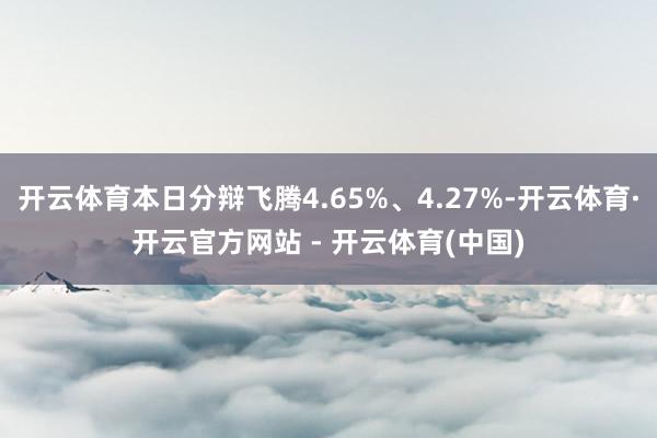 开云体育本日分辩飞腾4.65%、4.27%-开云体育·开云官方网站 - 开云体育(中国)