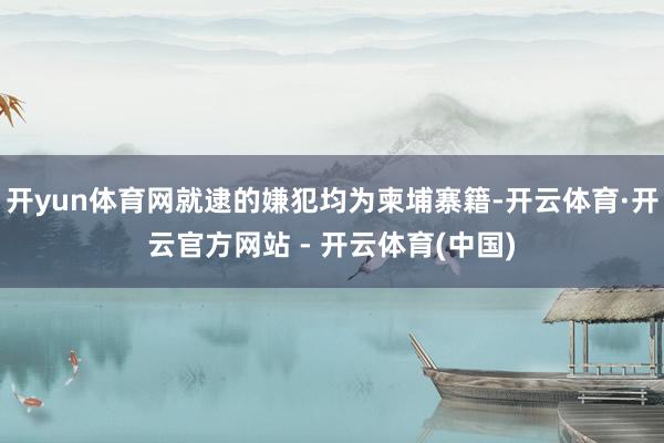 开yun体育网就逮的嫌犯均为柬埔寨籍-开云体育·开云官方网站 - 开云体育(中国)